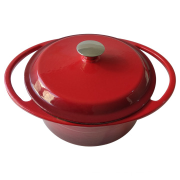 Enamel Cast Iron Round Casserole with Two Handles